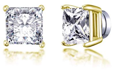 Philip Jones Gold Plated Square Magnetic Clip On Stud Earrings Created with Zircondia® Crystals