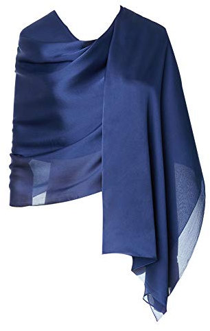 CYZLANN Damenschals aus 100% Seide, lang, leicht, für Damen, marineblau, One size