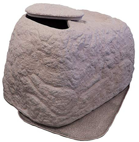 Braun GmbH Sandfilteranlage Abdeckung FLORANTIA CoverCave in klinker rot, Sandfilter Abdeckung für Poolfilter aus hochwertigem und witterungsbeständigem PE mit naturgetreuer Steinoptik