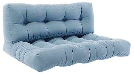 Vicco Palettenkissen Set Flocken, Outdoor Kissen, Eisblau, 120 x 80 cm 2 Teile