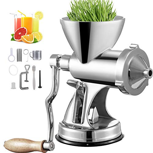 VEVOR Spremiagrumi Manuale con Base a Ventosa Spremiagrumi di Grano Spremiagrumi in Acciaio Inossidabile Spremitura Frutta Spremitura Grano Ginger Mela Uva