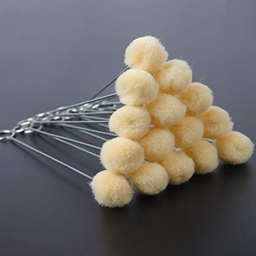 Rybtd 60 Stück Wolle Daubers Ballpinsel Lederfärbewerkzeug 15 cm Wollpinsel für Leder-Dye Woll-Daubers-Bälle für Färben Kleben und Basteln