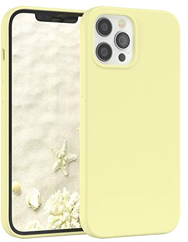 EAZY CASE - Silikon Hülle für iPhone 12 Pro Max Hülle weich stoßfeste Schutzhülle mit Kameraschutz Handyhülle iPhone 12 Pro Max Silikonhülle Dünn mit Premium Schutz TPU Cover Phone Case in Gelb Hell