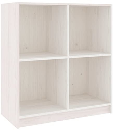 vidaXL Massivholz Kiefer Sideboard Bücherregal Beistellschrank Schrank Standregal Regal Mehrzweckschrank Standschrank Bücherschrank Weiß 70x33x76cm