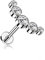 Treuheld® Labret Piercing mit runden Kristallen | Größe: 1.2mm x 8mm | Farbe: silber - Kristalle: klar