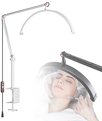 Amsg Half Moon lamp, Eyelash Extensions Nail Light for Desk,Eyelash Lamp Dimmable Lash Light Lash Lamp for Tattoo Artists,White