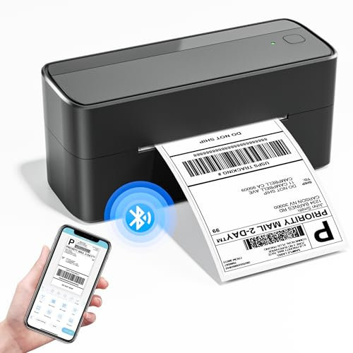 Phomemo 241BT Thermal Bluetooth Shipping Printer Machine for Packages, Postage Address Label Printer Compatible with Royal Mail, eBay, Shopify, Amazon, Black
