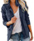 EMUKFD Veste militaire anorak pour femme avec fermeture éclair et poches, 02 bleu foncé., M