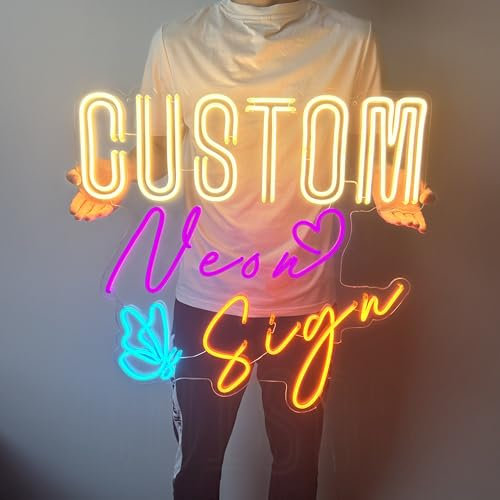 YALLOVE Custom Neon Sign, Personalized Led Neon Lights, Customizable for Bedroom, Wedding, Birthday Party Decoration and Gift