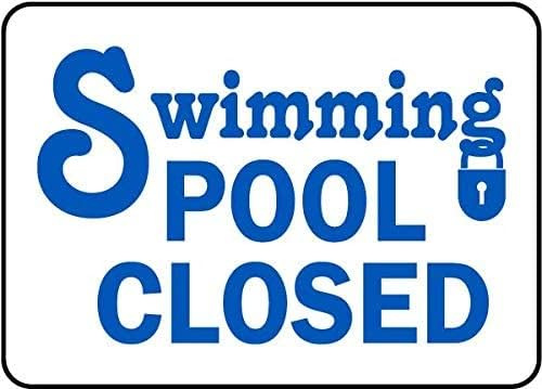 Warnschild Pool Rules, Pool-Sicherheitsschild, Schwimmbad, geschlossen, Metall-Blechschild, 20,3 x 30,5 cm, Metallschild aus Aluminium