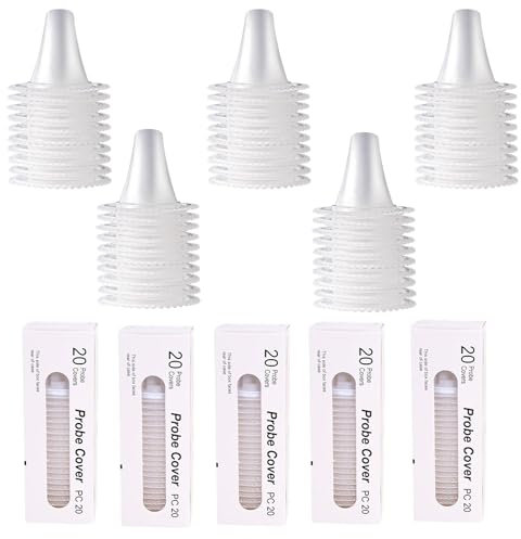 EUZUXU 100 Stück Braun Fieberthermometer Schutzkappen, Einwegabdeckungen, Ohrthermometer Ersatzschutzkappen, Ersatzschutzkappen, Schutzkappen für Braun Ohrthermometer