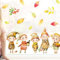 Wandtattoo Loft Fensterbild Herbst niedliche Wichtel mit Blättern herbstliche Fensteraufkleber Fensterdeko Deko, 1. A4 Bogen