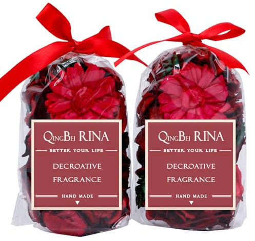 Qingbei Rina Potpourri Rot Mini, Potpourri Duft Deko Getrocknete Blume Raumduft, Vase Dekoration Party Home Dekor, Hochzeitsgeschenke