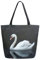 Mnsruu Swan Lake Canvas Tote Bag Women Large Shoulder Bag Reusable Grocery Shopping Bag Handbag Purse, A2436, 34.5x13x40cm