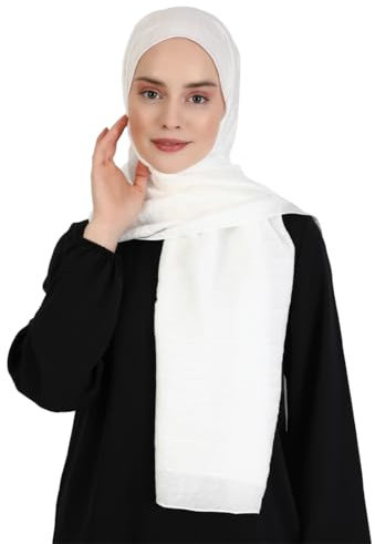 TaleMoon Hijab Kopftuch Damen,Muslimische Hijab für Frauen,Modern Islamische Baumwoll Kopftucher, Weiß Gebetskopftuch,Headscarf und Tuch,Premium Muslimische Kleider,Muslimische Frauen Geschenke
