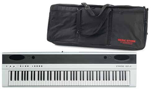 Digitales Stagepiano 88 Tasten, Hammermechanik, MIDI, USB, 25 Sounds, 50 Styles, Leuchttasten, inklusive Tasche, geeignet für Fame SP-2 BW