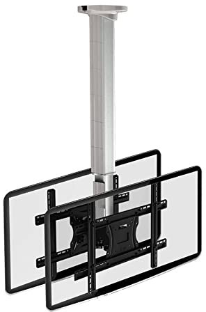 Soporte de Techo para TV de 32 a 50 Pulgadas, Movimiento Completo, con 2 Movimientos, para Pantalla Plana o Curva, Altura Ajustable, telescópico, inclinable y Giratorio.