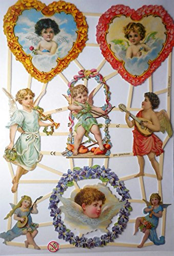 Glanzbilder Engel Liebe Glück Amor EF 7269 Oblate Posiebilder Scrapbook Deko GWI 472