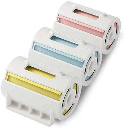MANGOSLAB Nemonic Sticky Note Cartridge | 3 Rolls Printable Sticker Paper for Nemonic AI & Nemonic Label | Thermal Printer Paper Roll Labels | Colorful Sticky Notes (Blue, Pink, Yellow)