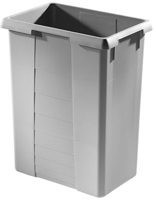 Hailo Inneneimer 1080369 | Kunststoff 40 Liter | mit Griffmulde | passend für Easy Cargo Abfallsammler | Hellgrau