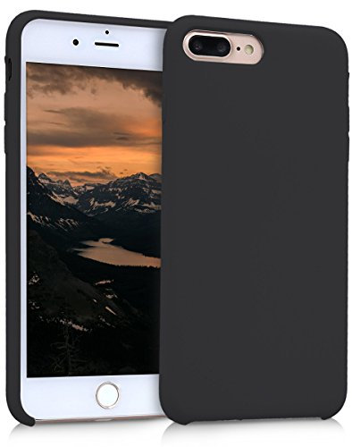 kwmobile Case Compatible with Apple iPhone 7 Plus/iPhone 8 Plus Case - TPU Silicone Phone Cover with Soft Finish - Black Matte