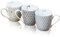 3 Kaffeetassen Kaffeebecher 'Ebbe & Flut' Anker Blau, Grau, Rot & Weiß 400 ml