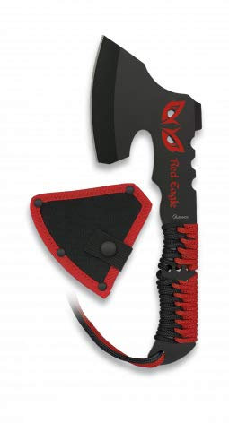 Hacha Red Eagle Total 26 cm para Caza, Pesca, Camping, Outdoor, Supervivencia y Bushcraft Albainox 32280 + Portabotellas de regalo