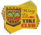 ABAKUHAUS Tiki Bar Place Mats Set of 4, Way to Tiki Club, Washable Fabric Placemats for Dining Room Kitchen Table Decor, Multicolor