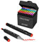 Vallteng 80 Couleurs Marqueurs Feutres à Alcool Permanents Marqueur Kit Alcool Double Pointe Crayon de Feutre Markers Créatif pour Débutants Graffiti DIY Art Esquisse