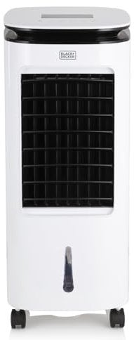 BLACK+DECKER BXAC65002GB Digital Air Cooler, 3 Speed Settings with 7 Litre Water Tank, 8 Hour Timer, LED Display, Remote Control, 65W, White