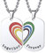 PROSTEEL Liebespaar Ketten LGBT Halskette für Homosexuell Edelstahl personalisiert Dog Tags Erkennungsmarken für Damen Herren Gay & Lesben Pride Schmuck Accessoire für Geburtstag Jahrestag