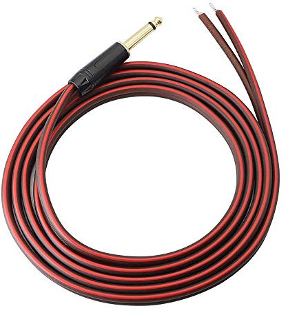 Cable de audio para altavoz de 1/4 TS a cable desnudo, adaptador de audio a macho de 6,35 mm, extremo abierto, chapado en oro, cable de altavoz OFC HiFi TS para aplicación DJ