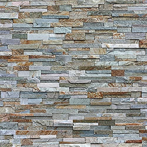 d-c-wall - Wandbelag + Kleber - dekorativer Fliesenspiegel zum Tapezieren, ceramics:Stone Wall grau