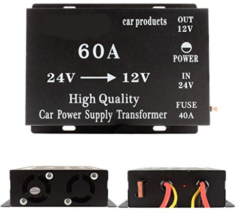 DC 24V zu 12V Spannungswandler Stromrichter 60A 720W Auto Netzteil Wandler Konverter Abwärtstransformator Transformator Trafo Step Down Adapter Konverter für Auto PKW LKW Kfz Motor Boot