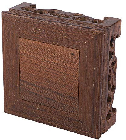 Oumefar Espositore in Legno Base Quadrata Piccola Teiera Bonsai Piedistallo Vaso Stand Espositore per la Decorazione dell'ufficio Domestico(10 * 10 * 3 , 7 cm)