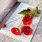 Pectt 6 Stück künstliche rote Mohnblumen, fühlt sich echt an, PU Mohnblumen, Seidenmohnblumen, lange Stiel, Blumen für Hochzeit, Urlaub, Brautstrauß, Heim-Party-Dekoration