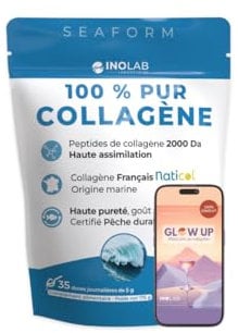 INOLAB Colageno Marino Hidrolizado Puro I Peptidos 2000Da Alta asimilación I Belleza de la Piel y Articulaciones I 35 días/5 g 100% colágeno en polvo. (1)
