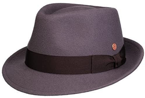 Mayser Classico Trilby Fedora Wollfilz Handmade Ripsband Made in EU Herren Sommer Winter Flieder 59 cm