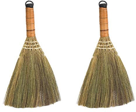 2Pcs Handmade Wooden Broom Tool Small Cleaning Brooms for Household Use Lightweight Compact Design for Efficient Dusting and Sweeping for Furniture and Desktop