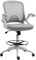Vinsetto Fauteuil de Bureau Chaise de Bureau Assise Debout Hauteur réglable Repose-Pieds accoudoir Rabattable pivotant 360° Maille Respirante dim. 64L x 60l x 106-126H cm Gris et Blanc