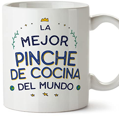 MUGFFINS Tazas para PINCHE DE COCINA mujer - En Español - Mejor del Mundo - 11 oz / 330 ml - Regalo original y divertido