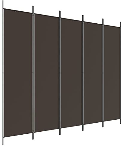 vidaXL Paravent 5-TLG. Raumtrenner Raumteiler Trennwand Umkleide Sichtschutz Spanische Wand Wohnzimmer Schlafzimmer Braun 250x200cm Stoff