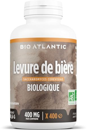 Levure de Bière Bio - Saccharomyces cerevisiae - CHEVEUX, ONGLES, PEAU - 400mg - 400 Comprimés - BIO ATLANTIC