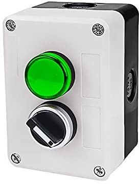 KAVJU Interrupteur à bouton étanche à 2 trous 220 V avec voyant lumineux Interrupteur d'arrêt de l'industrie électrique (couleur : bouton de lumière verte)