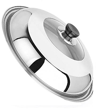 RANRAO Couvercle en acier inoxydable de 34 cm, couvercle pour wok trépied combiné visible, couvercle combiné de légumes