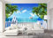 Fototapete 3D Effekt Meer Der Liebe Schöne Aussicht Balkon Tapeten 3D Effekt Vliestapete Wohnzimmer Schlafzimmer Wandbilder Wanddeko