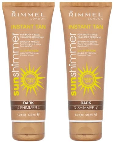 2 x Rimmel London Instant Tan Sun Shimmer Instant Tan - Dark 125ml