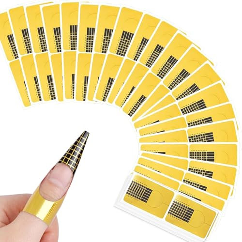 BUDOCI 120 Pezzi Cartine per Ricostruzione Unghie, Cartine Nail Form,Cartine Gel Unghie,Cartine per Ricostruzione Unghie per Estensione