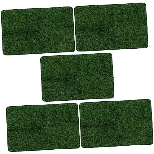Happyyami Lieferungen 5 Stück Haustiermatte Kunstrasen Grasmatte Für Hunde Töpfchen Welpenzubehör Für Kleine Hunde Hundegras-Pad Mit Tablett Gras-PIPI-Pads Pee-Pad TPR Grüner Käfig