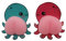 2 Aufkleber für Handy, Smartphoneaufkleber, als Oktopus mit rosa Silikon Popo, Handyhinterteil, Handy-Bumper, Größe: H/B ca. 7 x 4 cm